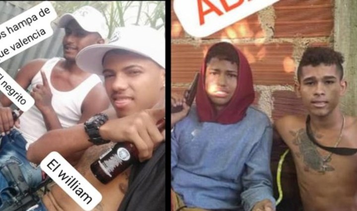 Cuatro de los miembros de la banda que secuestró a una familia en Valencia, estado Carabobo (Foto cortesía el Carabobeño)