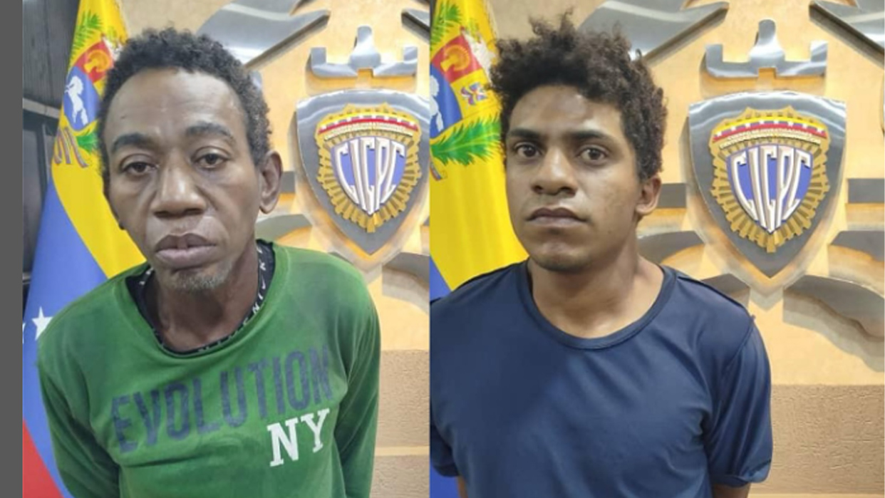 Pedro Benito Sifontes (51), apodado “Bolívar”, y Deiker José Mora Merchán (23), apodado “Masacre”, detenidos en relación a la muerte de un mototaxista (Fotos publicadas por el Cicpc),
