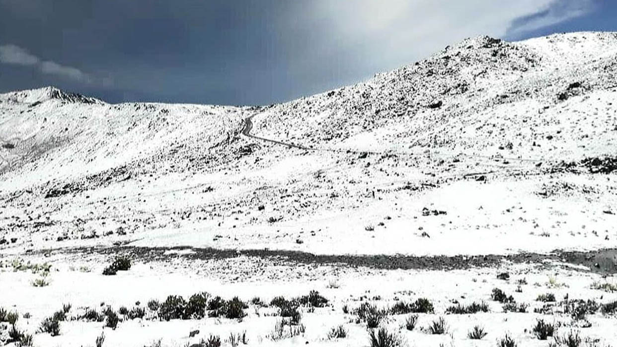 El imponente paisaje merideño se tornó implacable con la llegada inesperada de una nevada que evidenció la vulnerabilidad de los atletas ante la fuerza de la naturaleza (Foto cortesía)