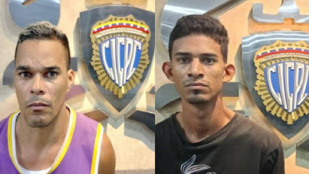 Jarry Hidalgo Palomares (31) y Jesús Alexander Marcano Rivera (36), detenidos en Caracas por el femicidio de Inoska Alejandra Peña Marín (27). (Fotos cortesía Cicpc)