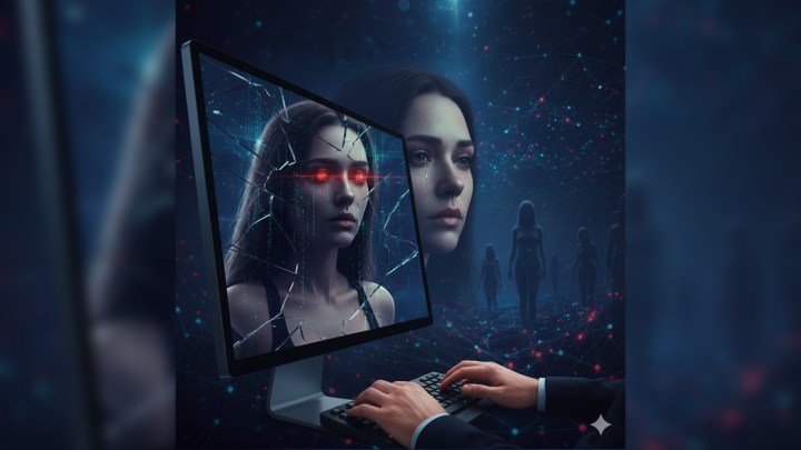 La inteligencia artificial puede ser un espejo distorsionado. Cuando se usa para sexualizar a una mujer sin su permiso, se comete un acto de violencia que destruye su derecho a la intimidad y a la verdad (Imagen generada por IA)