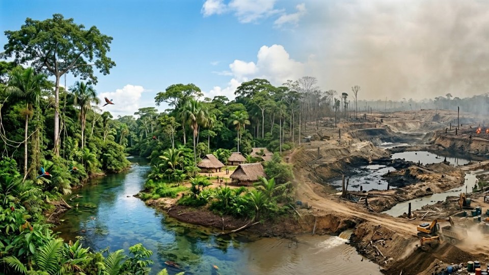 A pesar de tener uno de los ecosistemas más diversos del planeta, flora y fauna están en peligro en nuestro país (Imágenes editadas con inteligencia artificial)