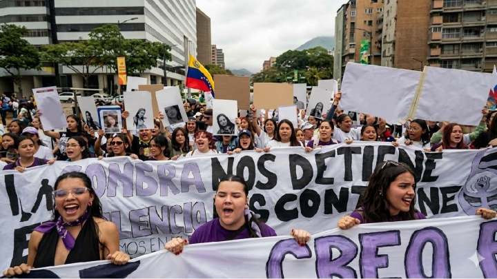 El grito que no cesa. Mujeres venezolanas marcharon en Caracas para exigir justicia (Foto cortesía)