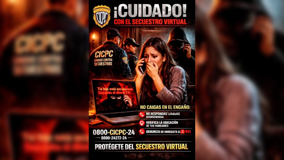 El Cicpc emitió el alerta ante el incremento de los casos de supuestos secuestros (imagen cortesía)