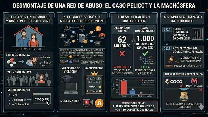 Los foros de la denominada "machósfera" utilizan criptomonedas para cobrar entradas y vender transmisiones en vivo, operando como un mercado estructurado de violencia sexual. CORTESÍA