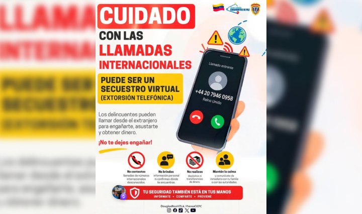 El Cicpc advierte sobre la modalidad del secuestro virtual (Imagen cortesía)